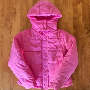 Pink Lily Puffer Jacket